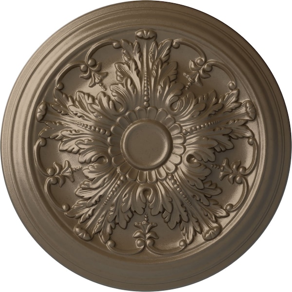 Ekena Millwork Damon Ceiling Medallion (Fits Canopies up to 3 3/8"), Hand-Painted Warm Silver, 20"OD x 1 1/2"P CM20DAWSS - main